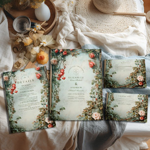 Vintage Floral Art Nouveau Wedding Save The Date