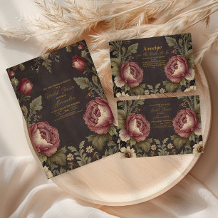 Goth Floral Victorian Bridal Shower Napkin