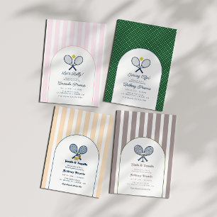 Tinis & Tennis Preppy Country Club Tennis Birthday Invitation
