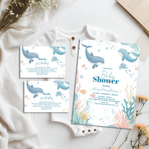 Modern Under the Sea Gender Neutra  Books for Baby Enclosure Card