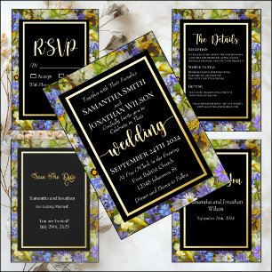 Invitation En Aluminium Fleurs sauvages colorées Mariage RSVP