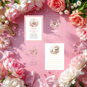 Bonjour Bébé Parisian Chic Baby Shower Vellum Invitations