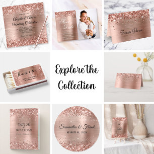 Invitation Glittery Rose Gold Ombre Foil Elegant Wedding