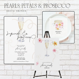 Pearls, Petals + Prosecco   Pearl Bridal Shower Acrylic Sign
