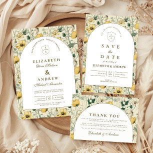 Elegant Wildflower Arch Minimal Wedding Save The Date