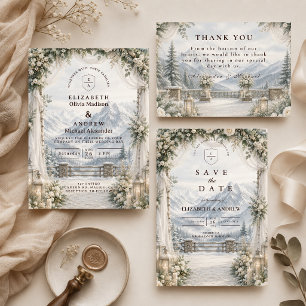 Rustic Mountain Winter Wedding Save The Date