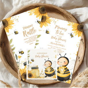 Mommy to Bee Floral  Baby Shower Invitation