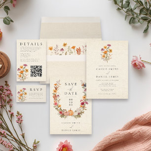 Fall Wildflower Garden Botanical Wedding Classic Round Sticker