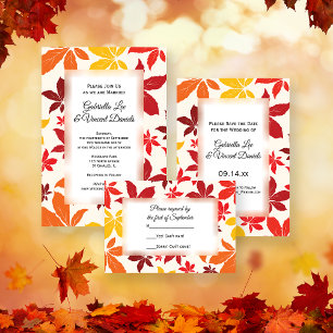 Bright Fall Leaves Wedding Save the Date