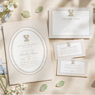 Gender Neutral Elephant Diaper Raffle Ticket Enclosure Card