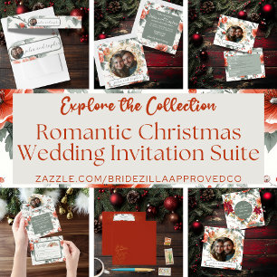 Cozy & Chic Christmas Themed Wedding Program 