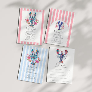 She’s a Catch Lobster Coastal Bachelorette Party Invitation