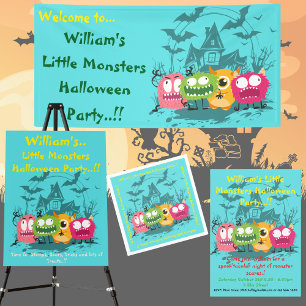 Kids Little Monsters Halloween Party Invitation