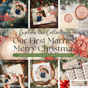 Newlyweds' First Christmas Photo Return Address