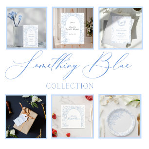 Something Blue Wildflower Bridal Shower Invitation Poster
