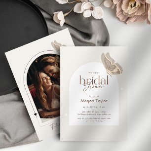 Modern Minimalist Beige Butterfly Bridal Shower Tapestry