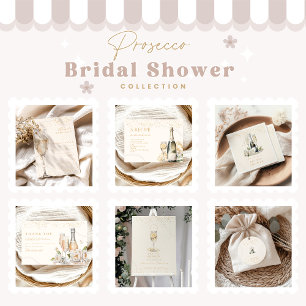 Gold Pearls And Prosecco Bridal Shower Invitation