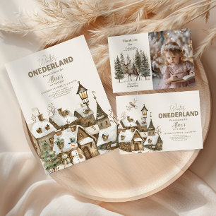 Carte De Remerciements Photo Boho Winter Onederland Anniversaire