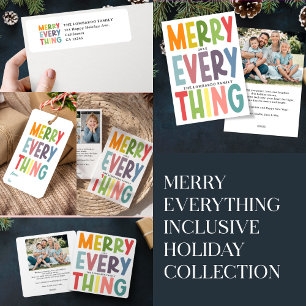 Colorful Merry Everything Inclusive Holiday custom Square Sticker