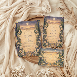 Earthy Desert Floral Wedding Save The Date