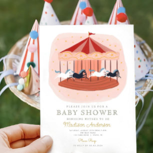 Cute Circus Carnival Festival Birthday Invitation