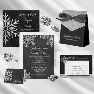 Diamond Snowflakes Wedding Hip Flask