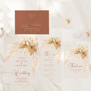  Boho Terracotta Dried Flowers and Pampas Grass  Poster