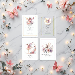 Fairy First 1st Birthday Party Acrylic Invitations