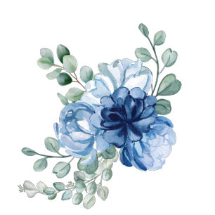 Dusty Blue Floral Watercolor Wedding Favor Box