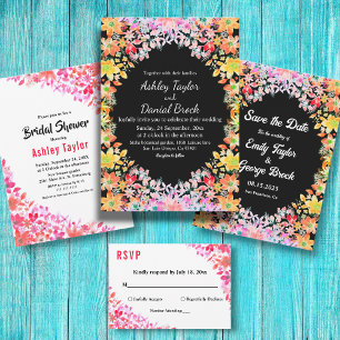 Elegant Watercolor Botanical Floral Bridal Shower Invitation