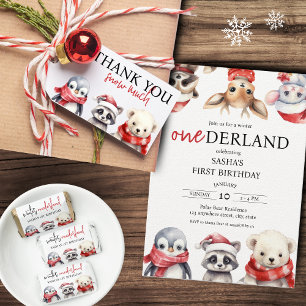 Winter Onederland 1st birthday Christmas Photo Sticker