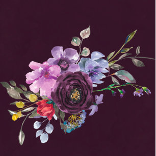 Carte Plum Violet Peony Rustic Wedding showers Invitatio