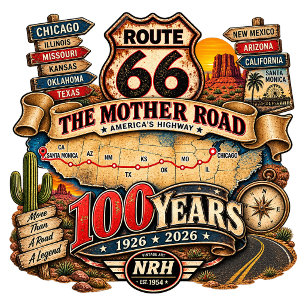 Route 66 100 Years Mother Road Vintage Men's T-Shi T-Shirt