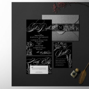 Wildflower Elegant Gothic Wedding Invitation