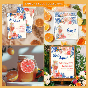 Chinoiserie blue floral Thats Amore Bridal Shower  Paper Plate