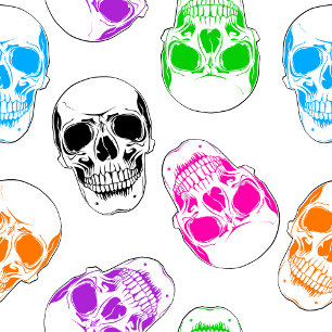 Bright Halloween Skulls  Paper Plate