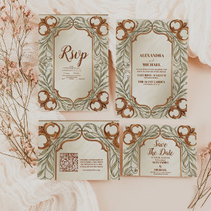 Art Nouveau Elegant Botanical Wedding Save The Date