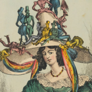 Lady - Party Hat Foil Holiday Postcard