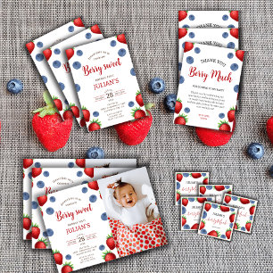 Strawberry Blueberry Girl Birthday time capsule  Poster
