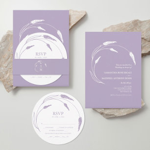 Monogram Lavender RSVP Card Stackable Invitations
