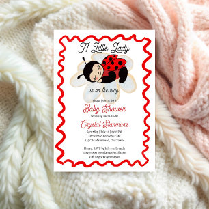 Ladybug baby shower cute sleeping bug on a daisy  napkin