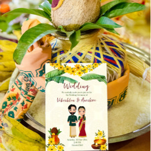 Telugu Tamil South Indian wedding invitation