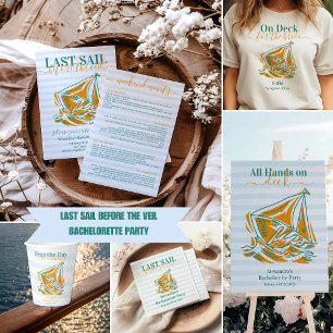 Last Sail Before the Veil Bachelorette Party  Invitation