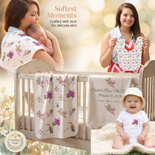 Personalized Boho Wildflower Honey Bee Whimsical  Baby Bodysuit