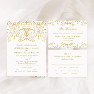 Elegant Gold Vintage Glamour Wedding Save The Date