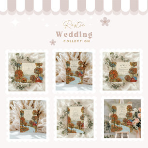 Rustic Autumn Farm Lakefront Wedding Thank You Card