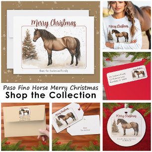 Paso Fino Horse Merry Christmas Watercolor Sweatshirt