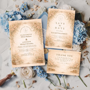 Romantic Botanical Wildflower Garden Wedding Invitation