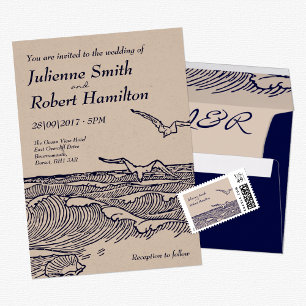 Rustic Chic Beach Destination Wedding Invitations