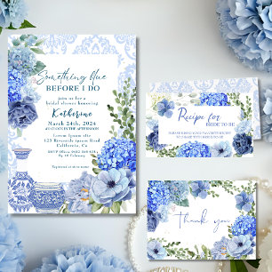 Something blue before i do hydrangea bridal shower classic round sticker